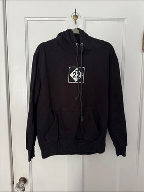 M22 Black Pullover Hoodie with Center Graphic